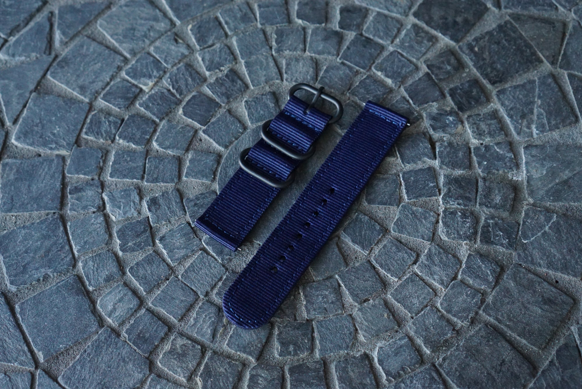 Two Piece Canvas Watch Strap (22mm) - Navy Canvas