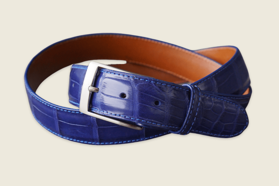 Electric Blue American Alligator Belt – Guarded Goods display picture 3