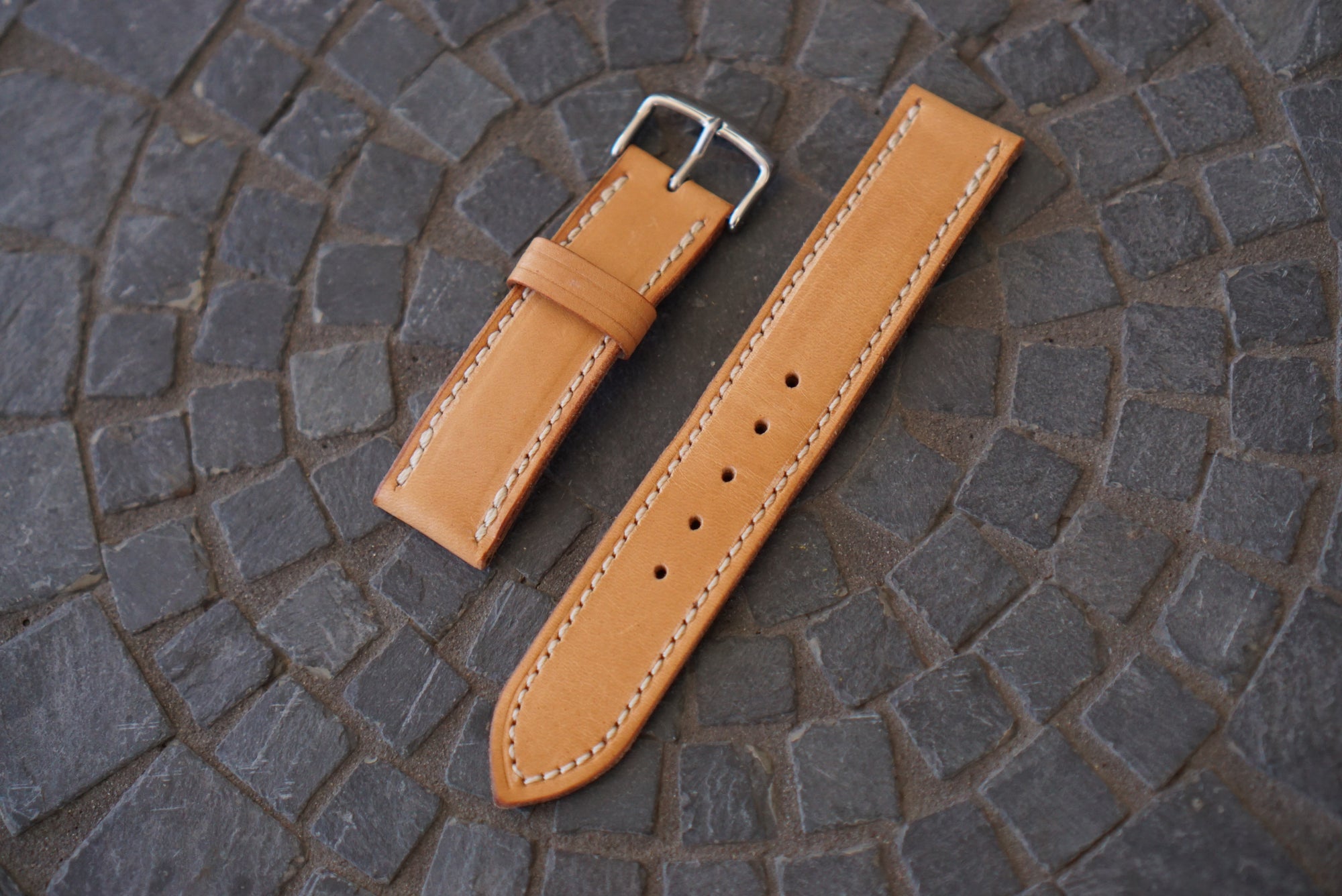 Two Piece Watch Strap (22mm) - Lo Stivale Whiskey Steerhide