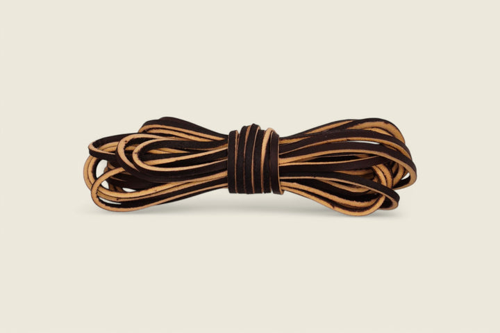 108" Rawhide Alum Tanned Leather Boot Laces Dark Brown Leather Shoe Laces