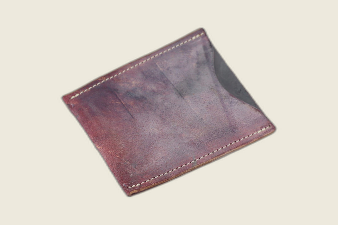 Safeguard ID Window - Marbled Burgundy Shell Cordovan (Rocado) Front Pocket