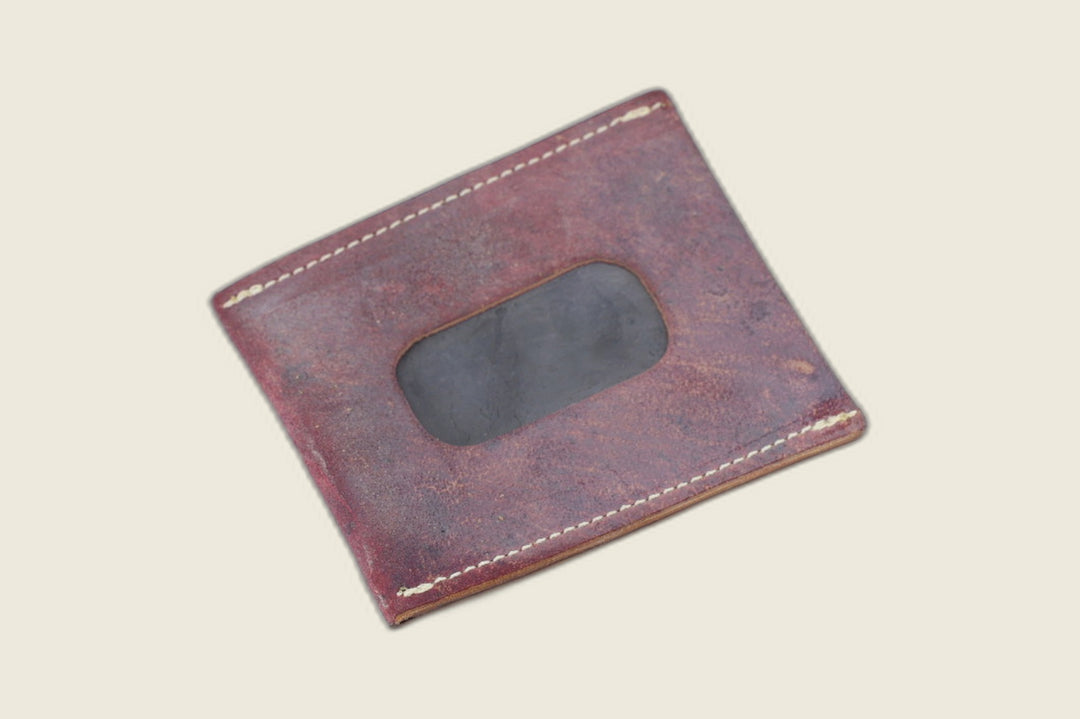 Safeguard ID Window - Marbled Burgundy Shell Cordovan (Rocado) Front Pocket