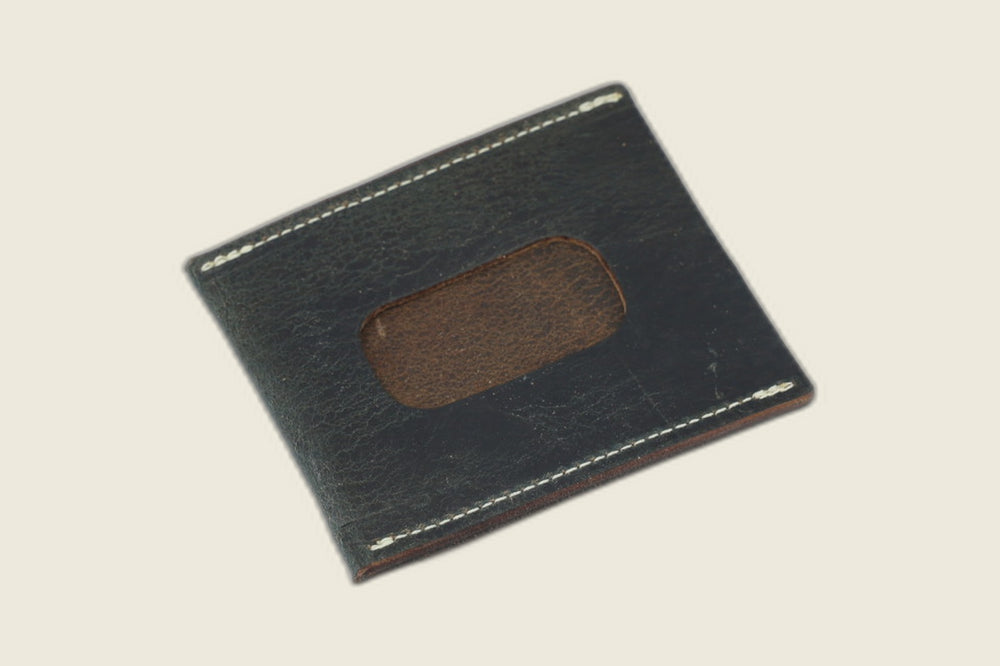Safeguard ID Window - Navy Workshoe Butt (Horween) Front Pocket