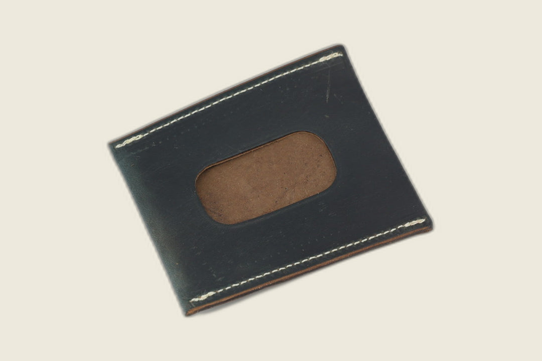 Safeguard ID Window - Navy Workshoe Butt (Horween) Front Pocket