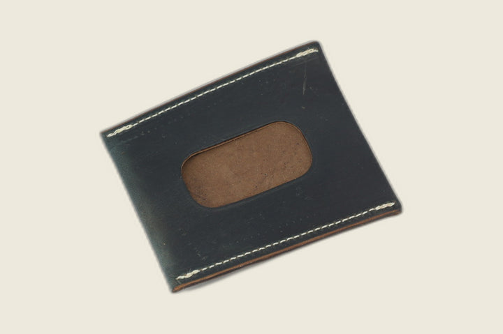 Safeguard ID Window - Navy Workshoe Butt (Horween) Front Pocket