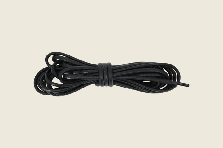60" Italian Round Waxed Laces Black Shoe Laces
