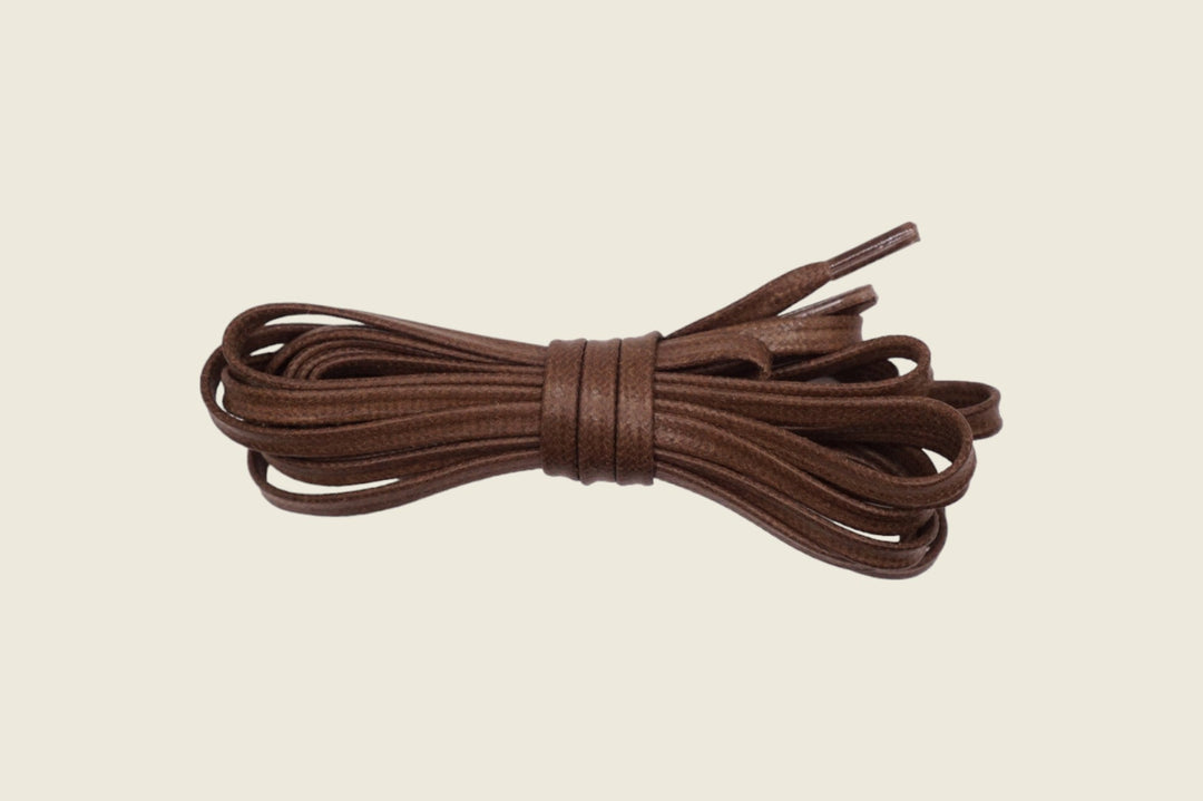 60" Italian Flat Waxed Laces Light Brown Shoe Laces