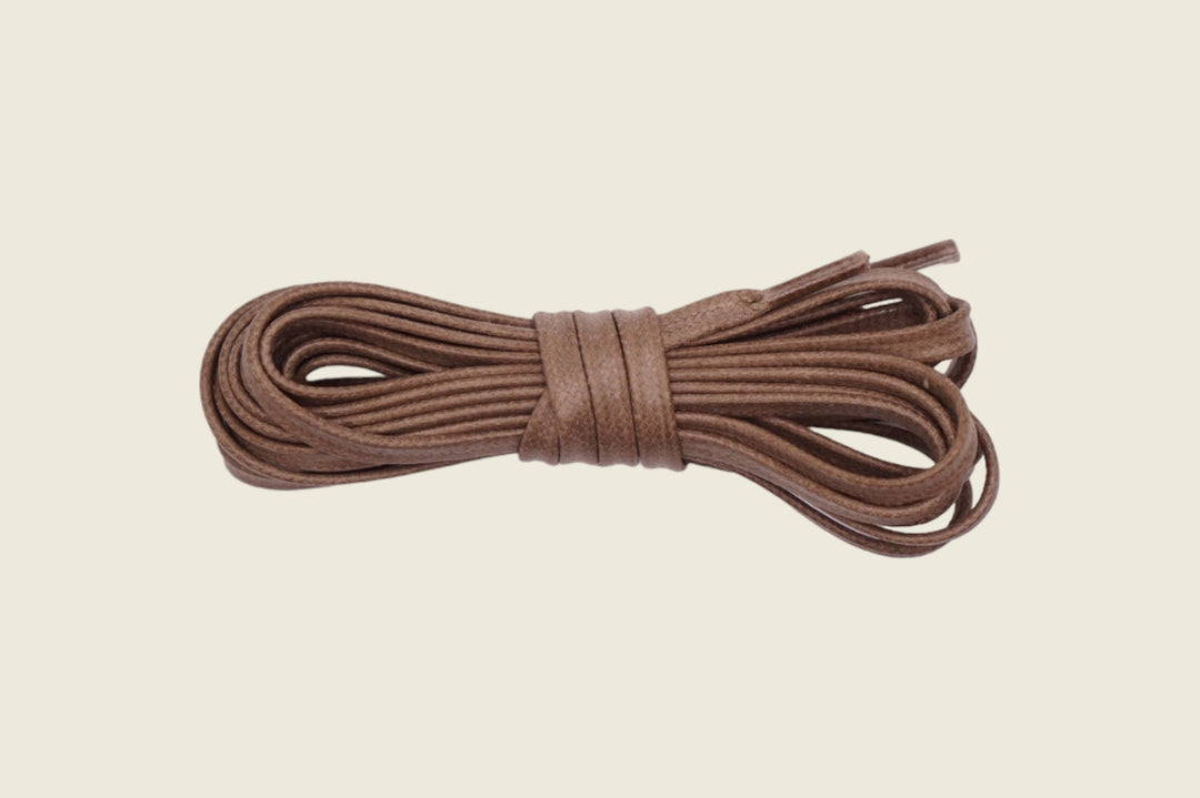 60" Italian Flat Waxed Laces Sand Shoe Laces