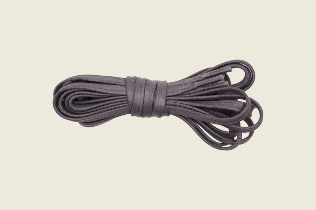60" Italian Flat Waxed Laces Gray Shoe Laces