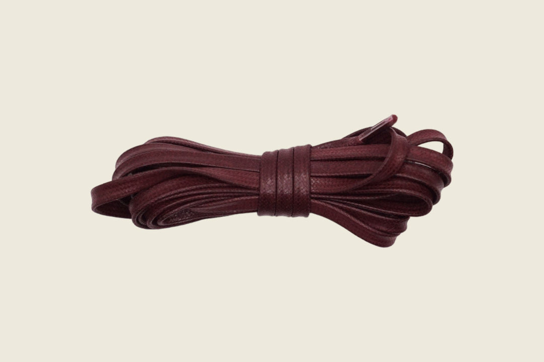 60" Italian Flat Waxed Laces Burgundy Shoe Laces