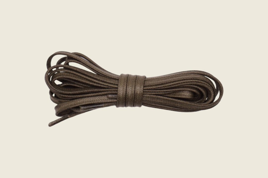 60" Italian Flat Waxed Laces Olive Shoe Laces