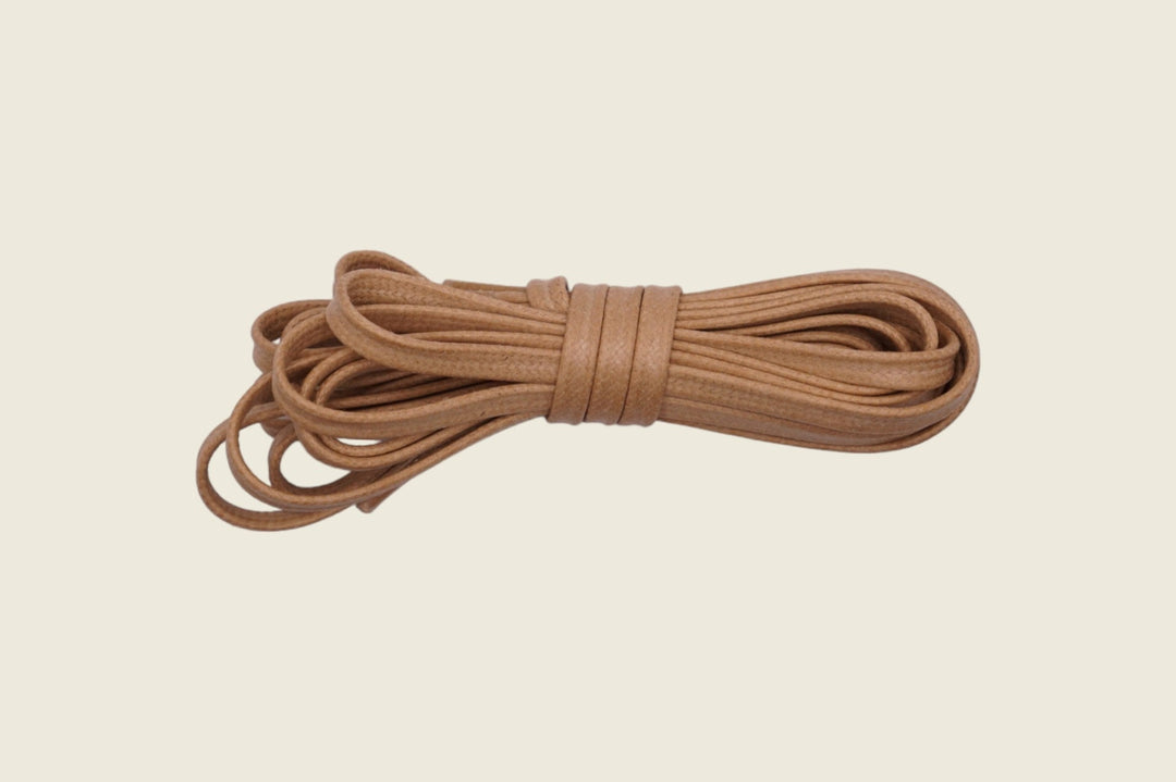 60" Italian Flat Waxed Laces Whiskey Shoe Laces