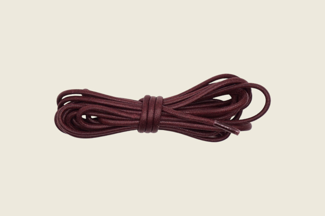 60" Italian Round Waxed Laces Burgundy Shoe Laces