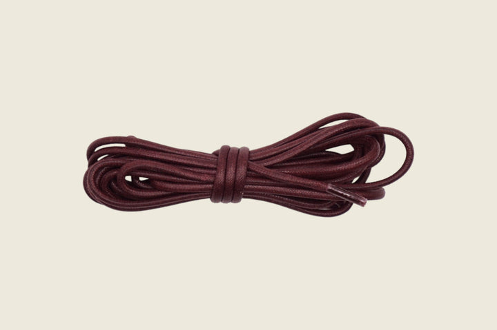 60" Italian Round Waxed Laces Burgundy Shoe Laces