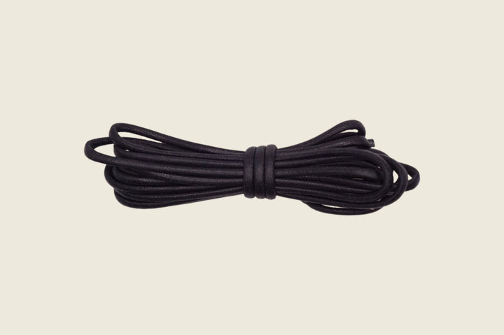 60" Italian Round Waxed Laces Black Shoe Laces