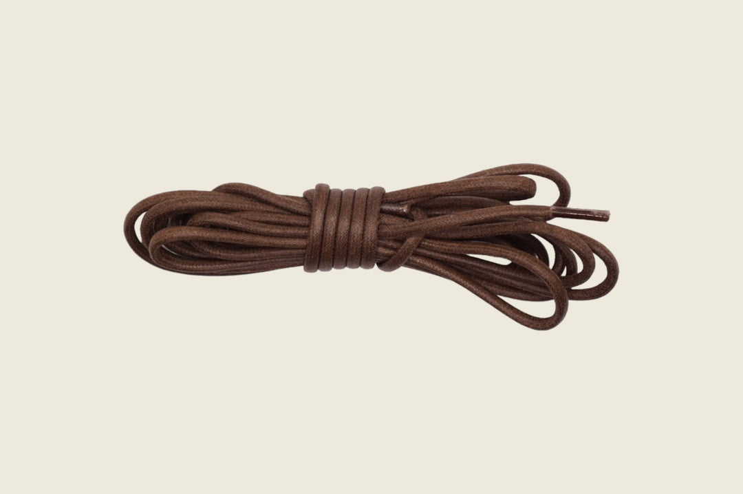 60" Italian Round Waxed Laces Light Brown Shoe Laces