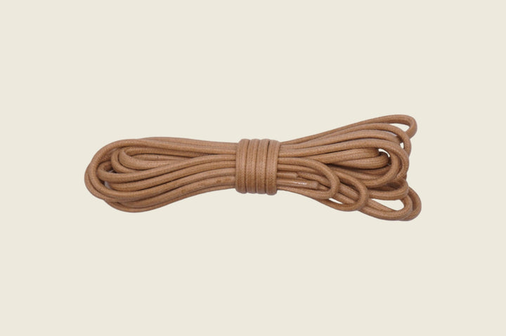 60" Italian Round Waxed Laces Whiskey Shoe Laces