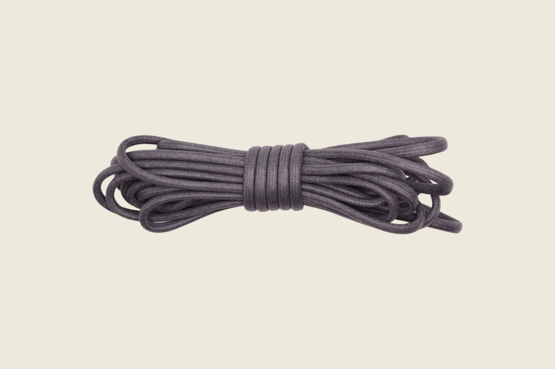 60" Italian Round Waxed Laces Gray Shoe Laces