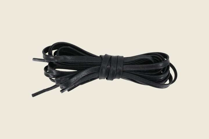 68" Italian Flat Waxed Laces Black Shoe Laces