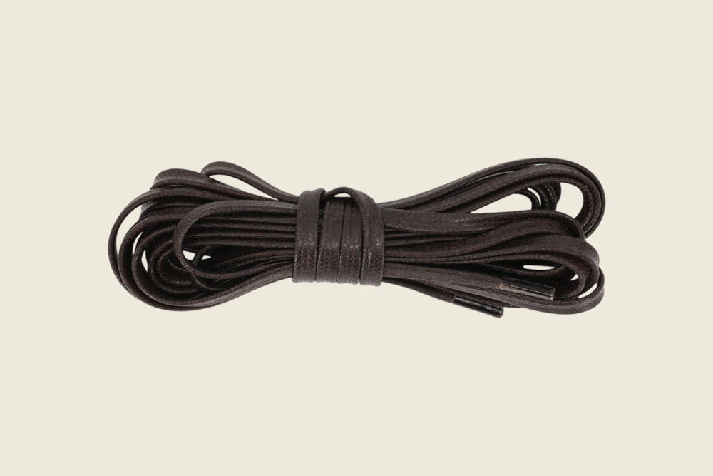 68" Italian Flat Waxed Laces Dark Brown Shoe Laces