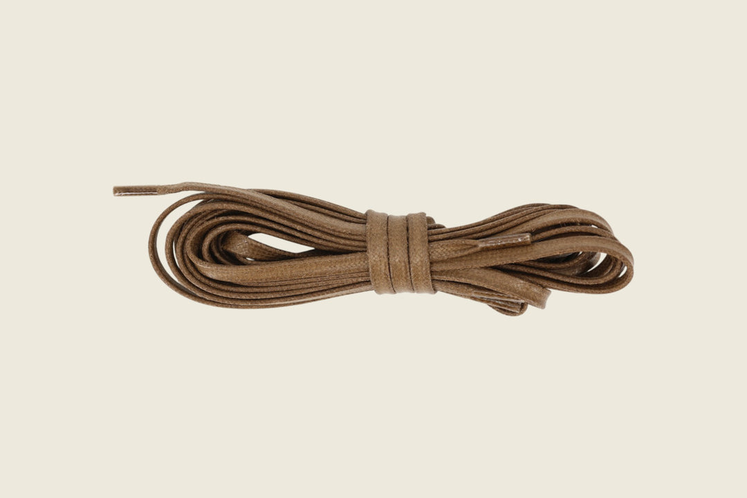 68" Italian Flat Waxed Laces Light Brown Shoe Laces