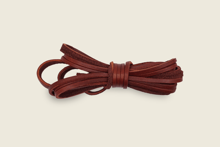 72" American Tanned Steerhide Leather Boot Laces Oxblood Shoe Laces
