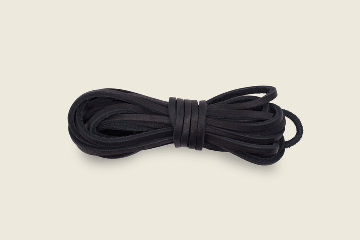 72" American Tanned Steerhide Leather Boot Laces Navy Shoe Laces