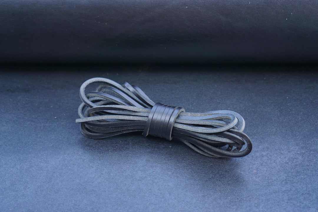 72" Horween Black Illini Latigo Shoe Laces