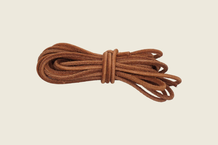 72" Italian Round Cord Leather Laces Light Brown Shoe Laces