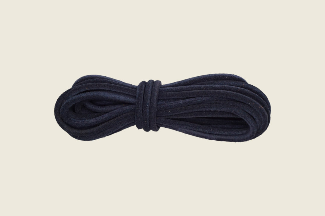 72" Italian Round Cord Leather Laces Sapphire Shoe Laces