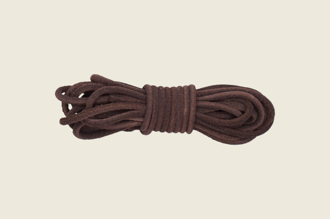 72" Italian Round Cord Leather Laces Dark Brown Shoe Laces