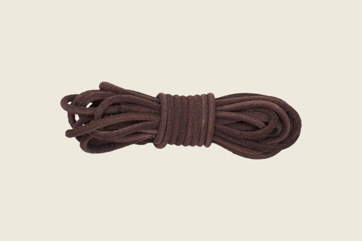 72" Italian Round Cord Leather Laces Dark Brown Shoe Laces