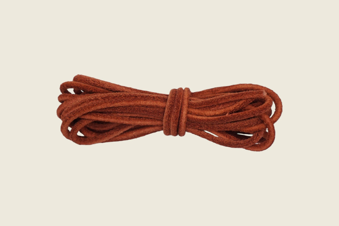 72" Italian Round Cord Leather Laces Rust Shoe Laces