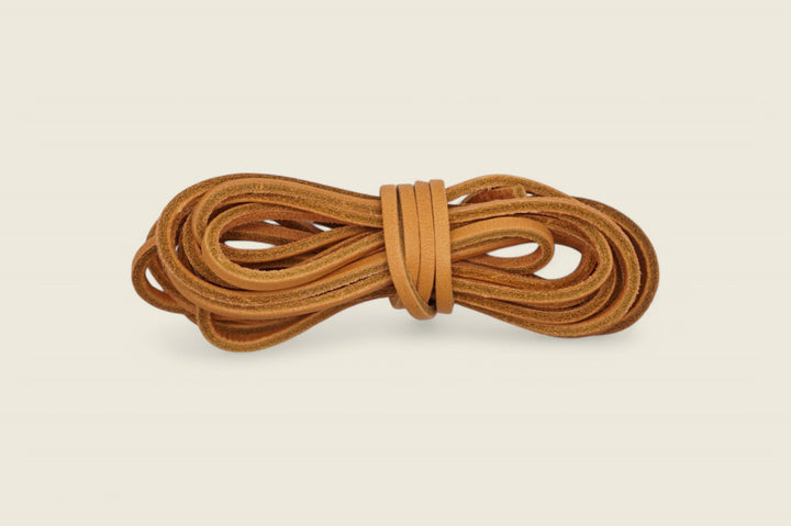 72" Rawhide Chrome Tanned Leather Boot Laces Golden Copper Shoe Laces