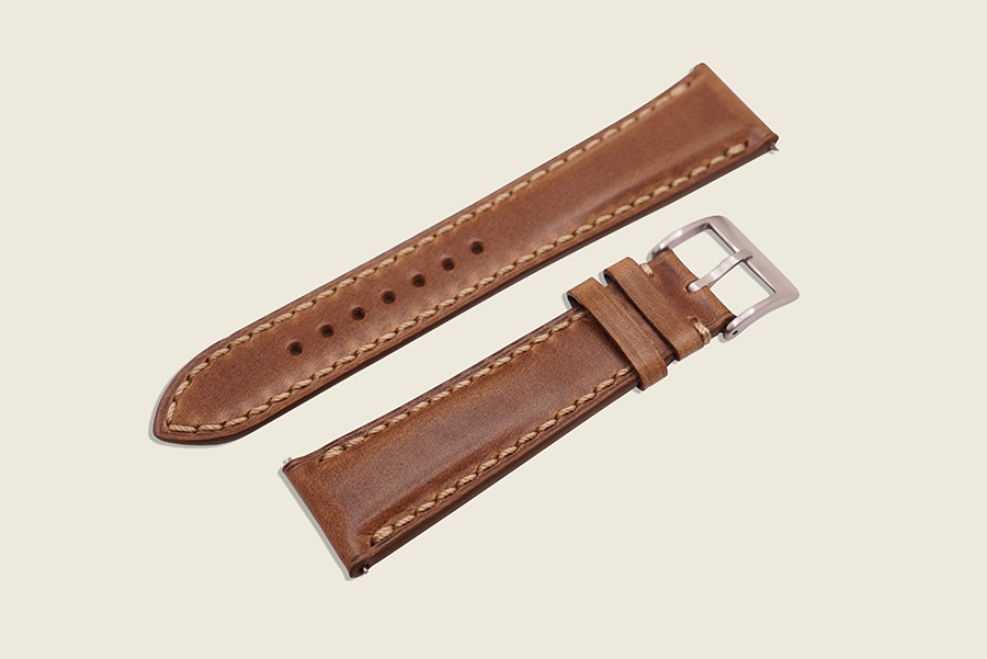 Padded Watch Strap - Horween Natural Chromexcel