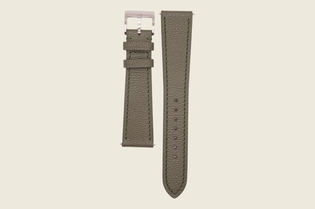 Chevre Sully Stitched Strap Lichen Watch Straps