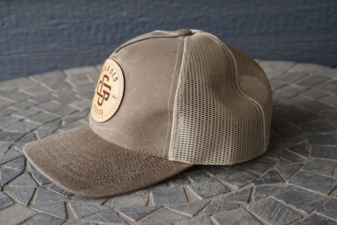 Dark Olive Waxed Canvas Trucker Hat RTS - Hats