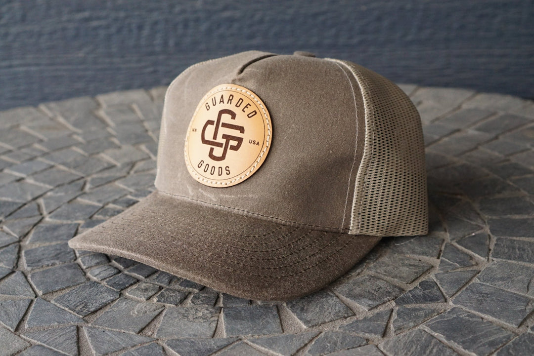 Dark Olive Waxed Canvas Trucker Hat RTS - Hats