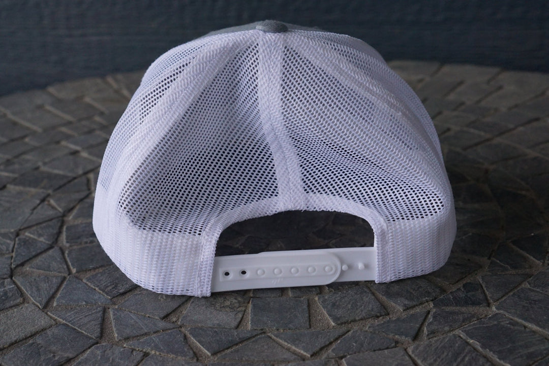 Heather White Poly/Cotton Trucker Hat RTS - Hats