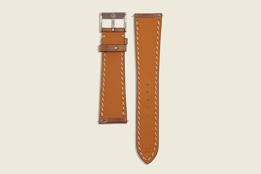 Natural Chromexcel Padded Strap Watch Straps