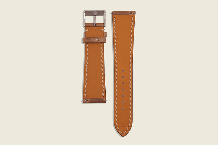 Natural Chromexcel Padded Strap Watch Straps
