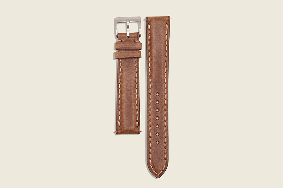 Natural Chromexcel Padded Strap 18mm x 16mm Watch Straps