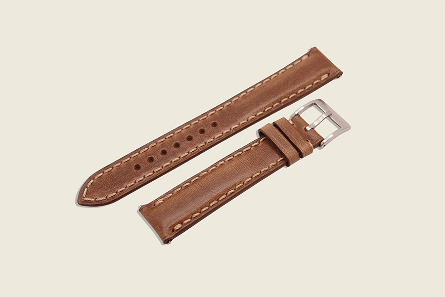 Natural Chromexcel Padded Strap Watch Straps