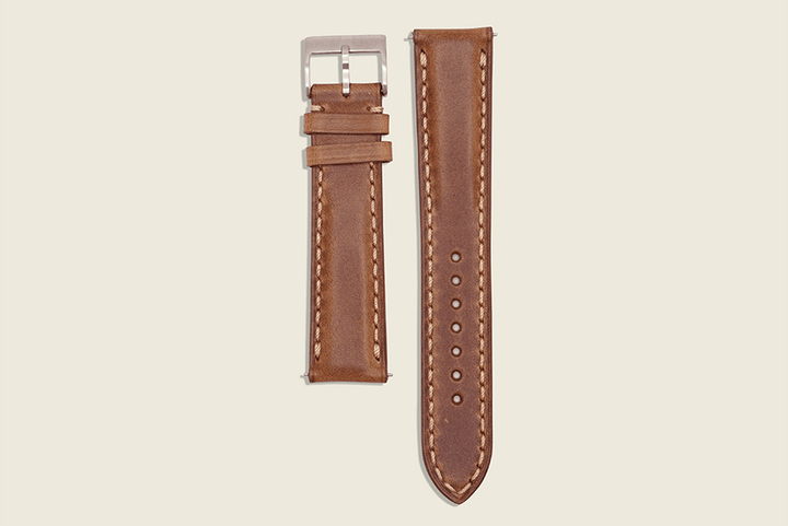 Natural Chromexcel Padded Strap 20mm x 18mm Watch Straps