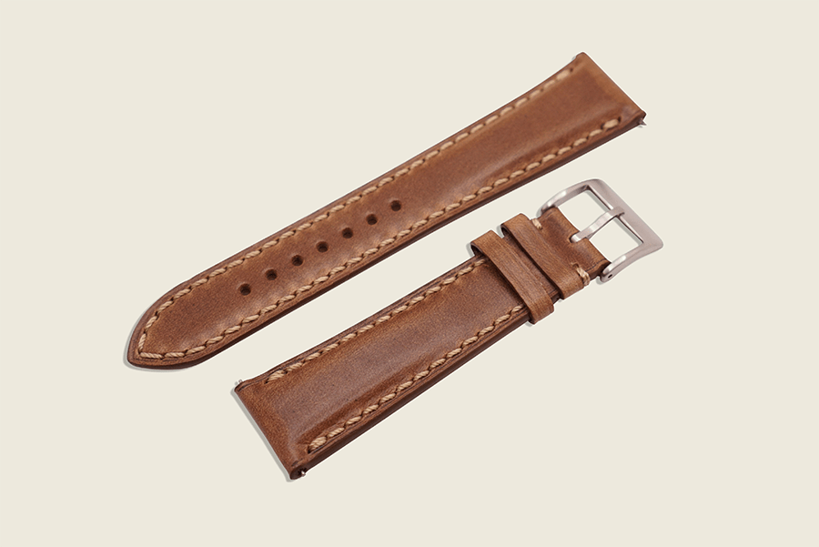 Natural Chromexcel Padded Strap Watch Straps