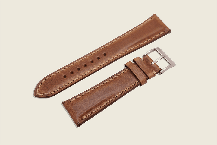 Natural Chromexcel Padded Strap Watch Straps