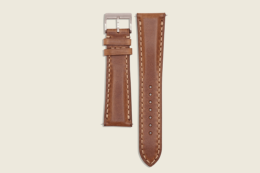 Natural Chromexcel Padded Strap 22mm x 18mm Watch Straps