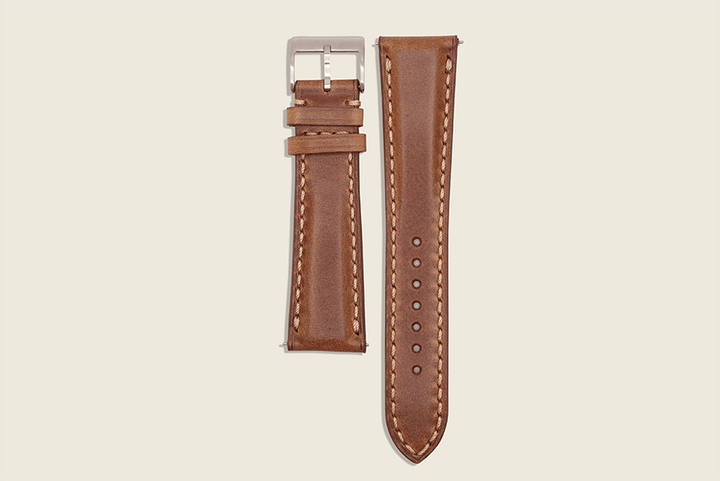 Natural Chromexcel Padded Strap 22mm x 18mm Watch Straps