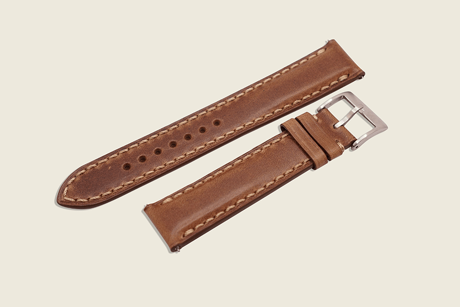 Natural Chromexcel Padded Strap Watch Straps