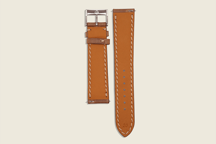 Natural Chromexcel Padded Strap Watch Straps